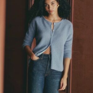 Sezane Vintage Blue Gaspard Cardigan